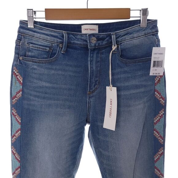 Driftwood Jackie High Rise Size W28 L28 Embroidered Jeans Womens - Picture 5 of 14